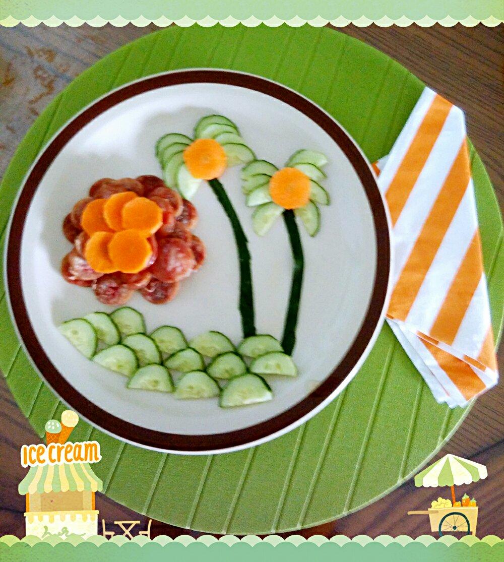 瑛姑厨房做的黄瓜腊肠拼盘(简单快手)