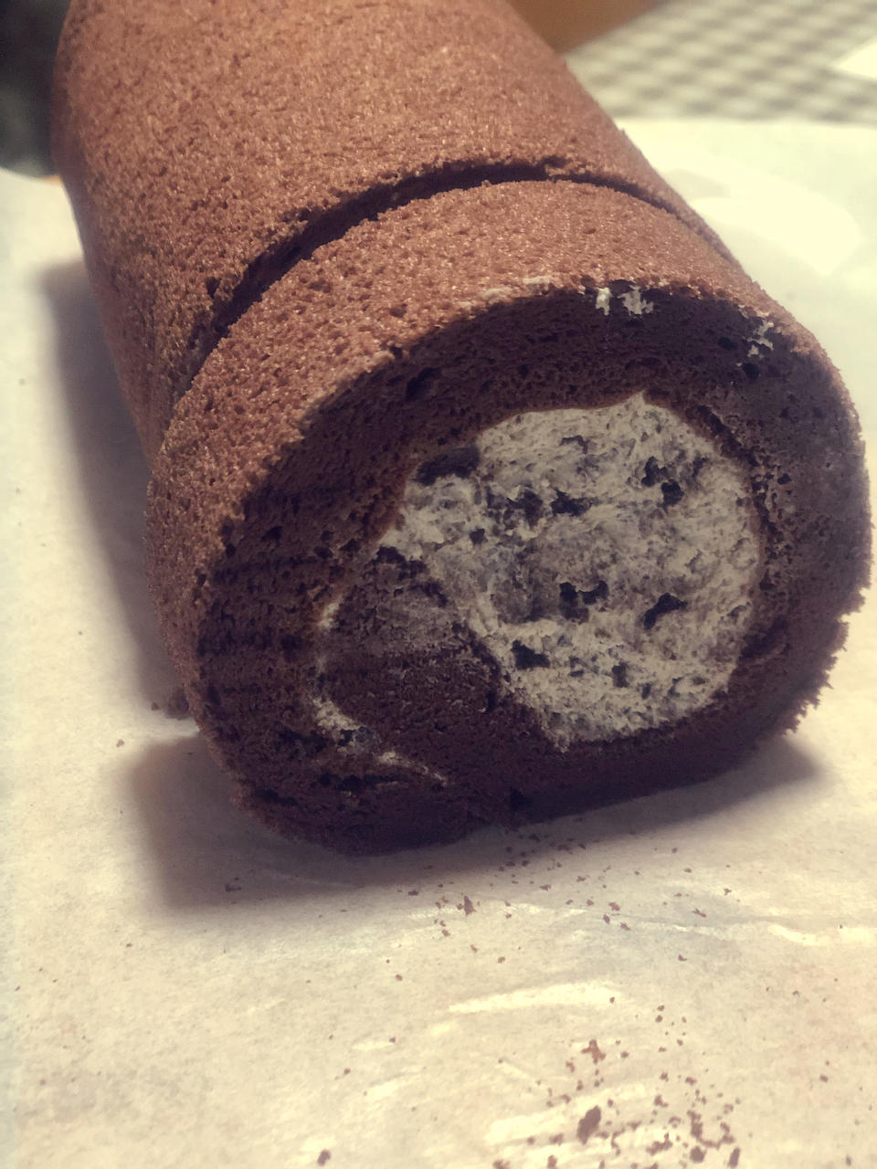 可可蛋糕卷 可可戚风胚+奥利奥奶油