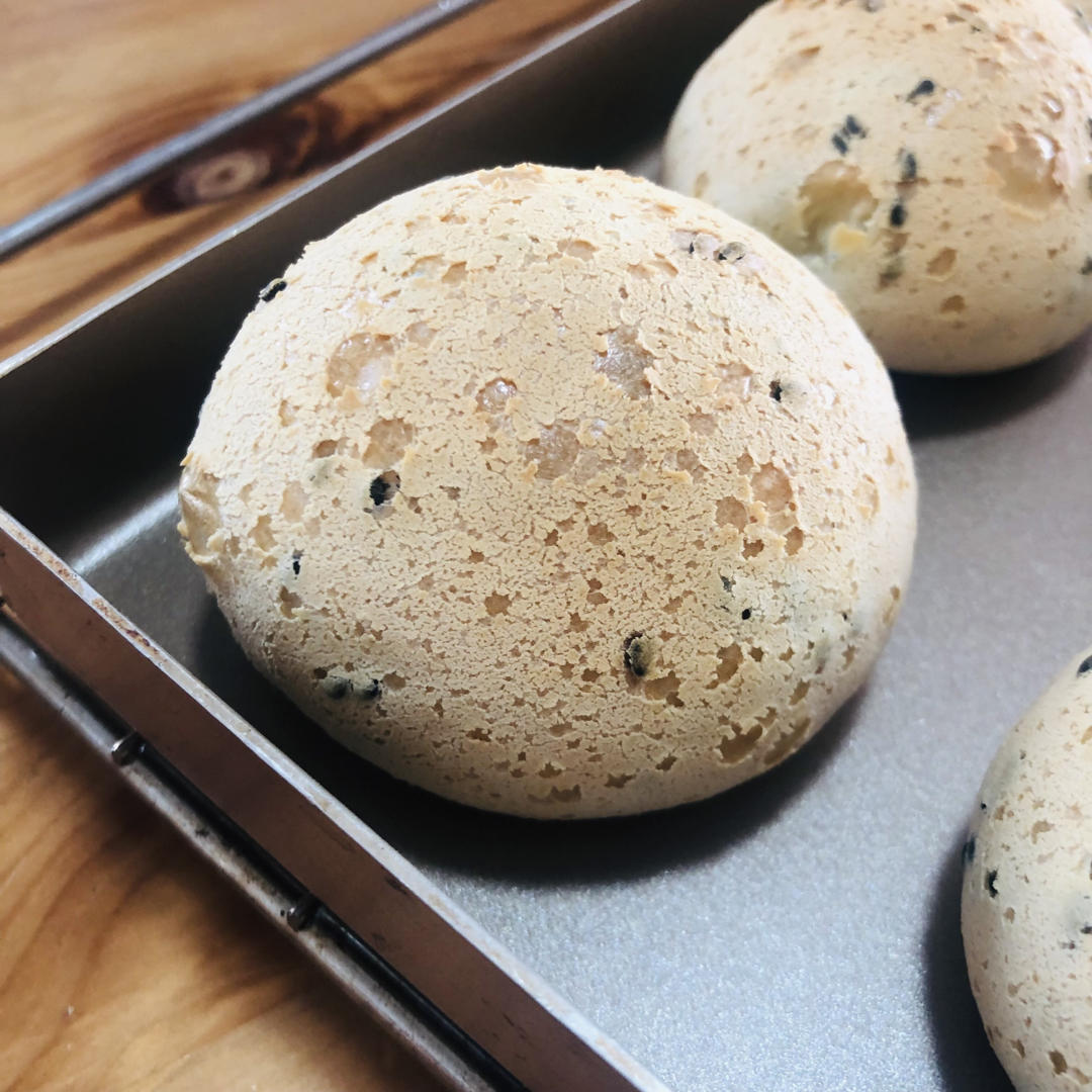 constance123做的5分钟超快速空心麻薯球恐龙蛋面包球q弹好吃完爆山姆