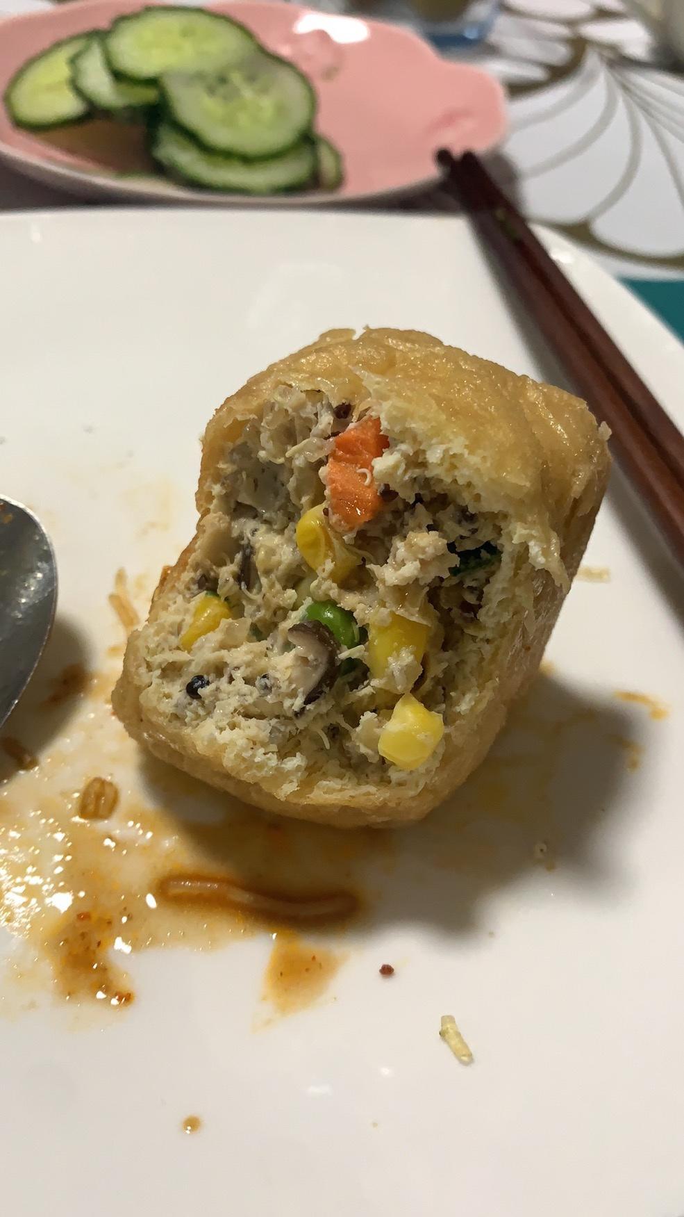 减脂餐之鸡胸肉酿豆腐包