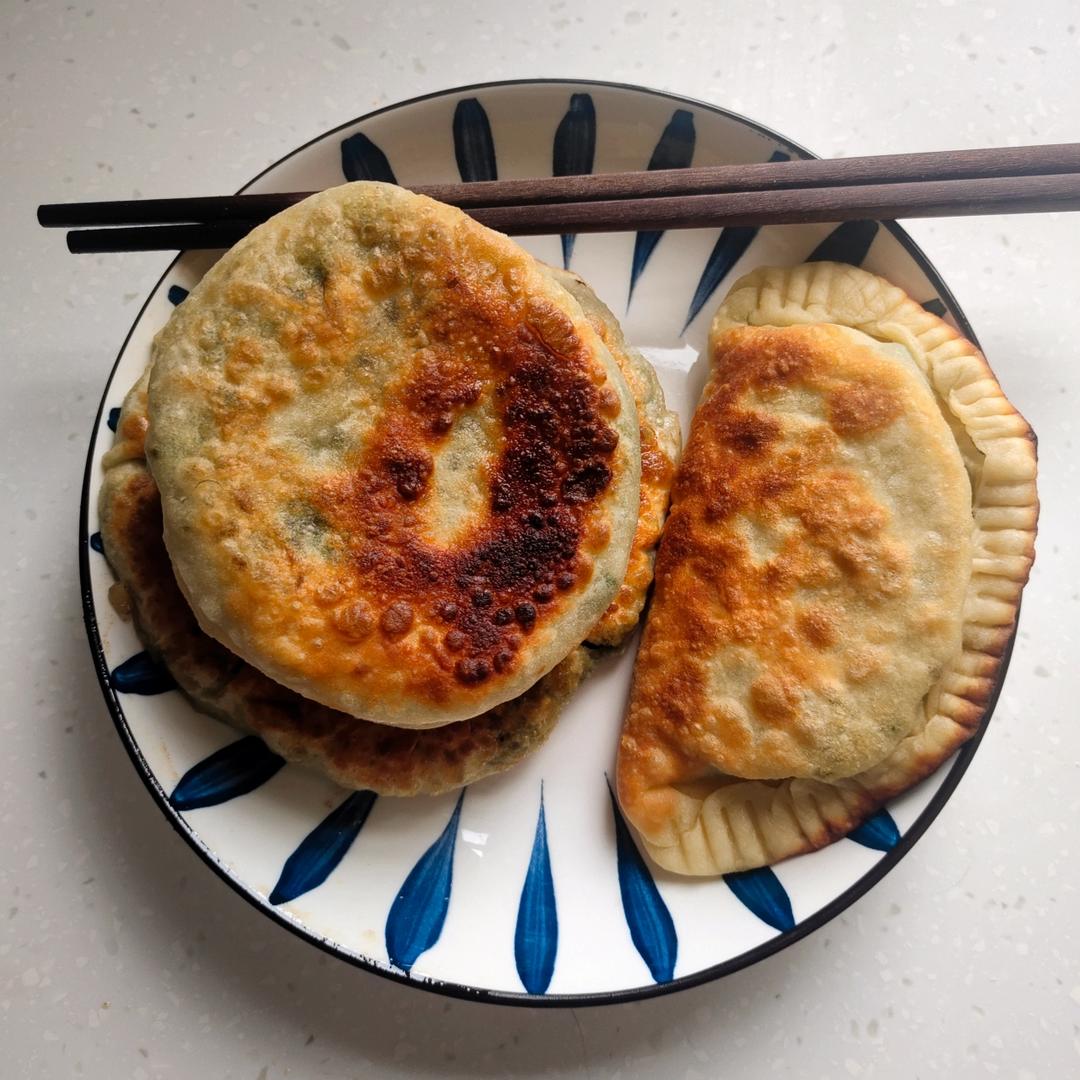 皮薄如纸的韭菜馅饼|免揉面法