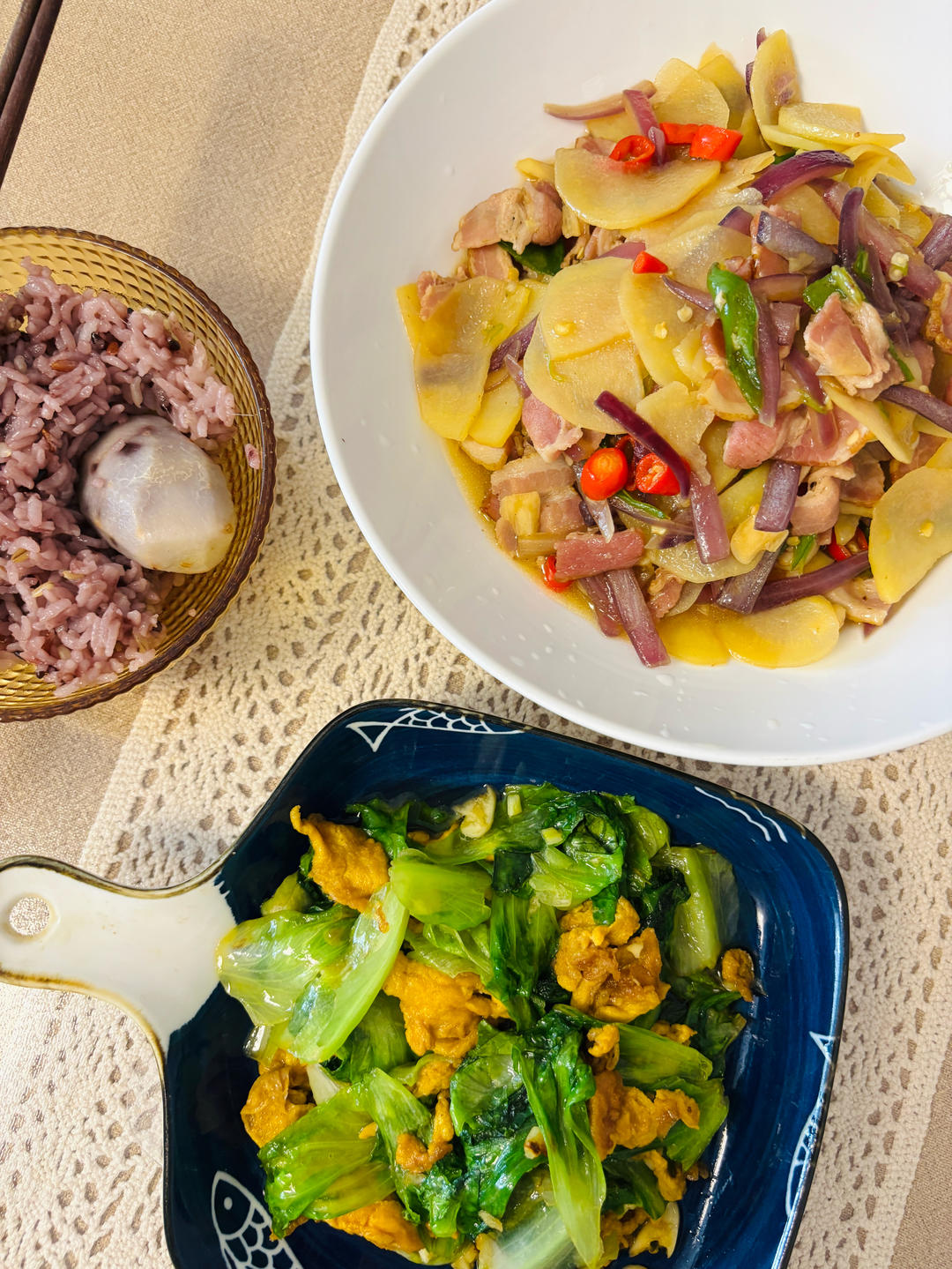 青椒土豆炒培根