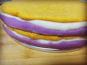 原味南瓜紫薯三色发糕的做法 步骤7