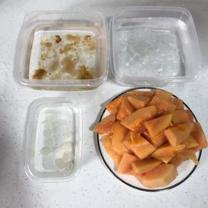 桃胶雪燕木瓜炖奶的做法 步骤2
