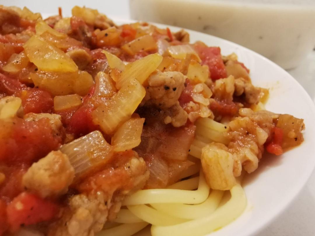 （完胜必胜客的）番茄肉酱意大利面～