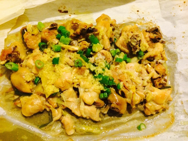 纸包烤葱油鸡