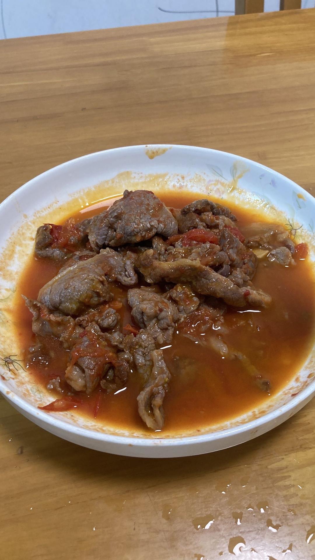 黄牛肉炒番茄