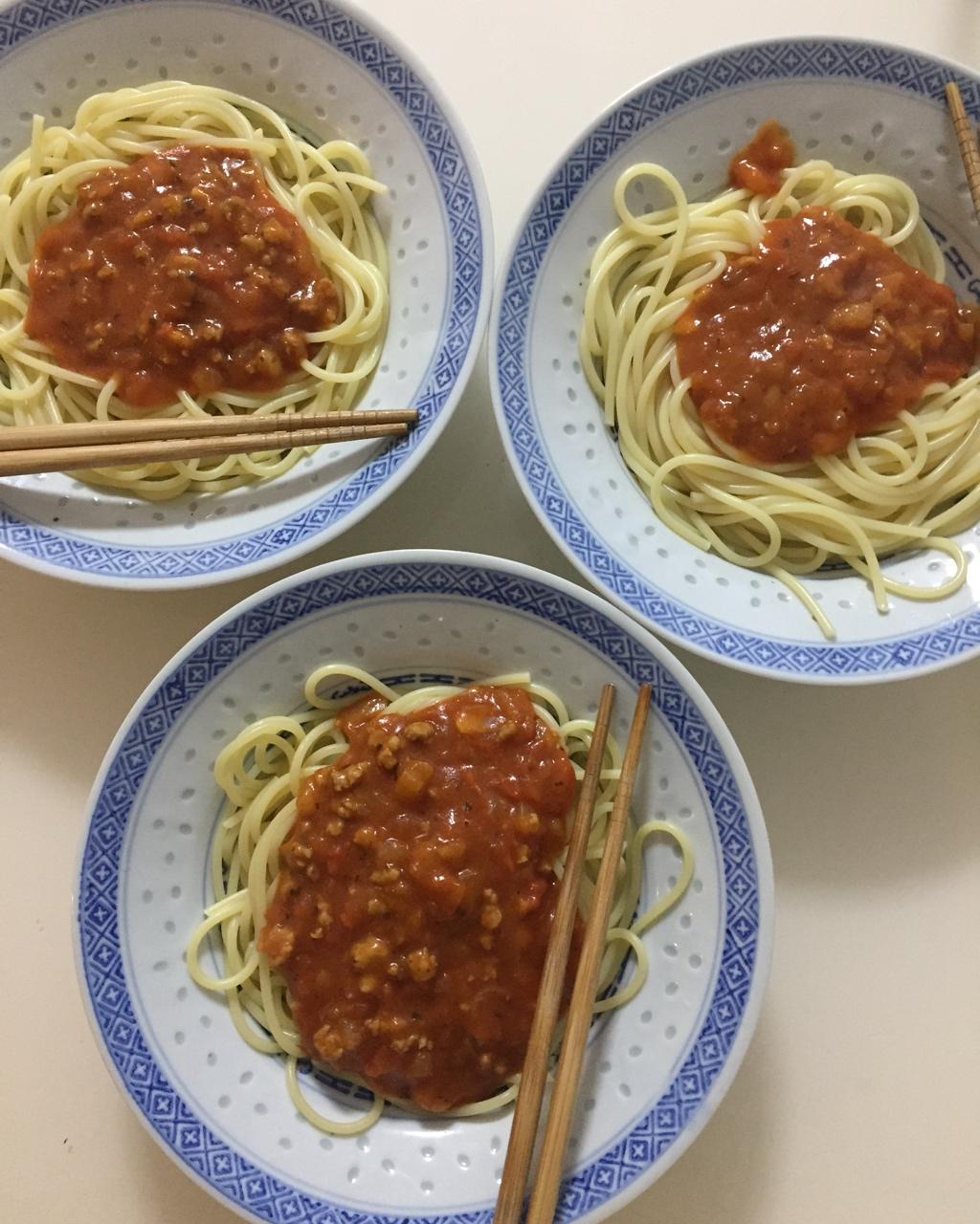 （完胜必胜客的）番茄肉酱意大利面～