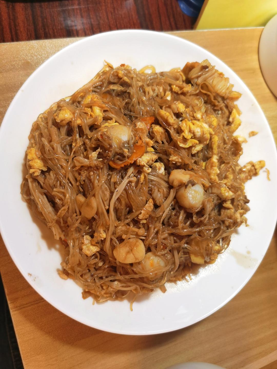 扇贝炒粉丝鸡蛋