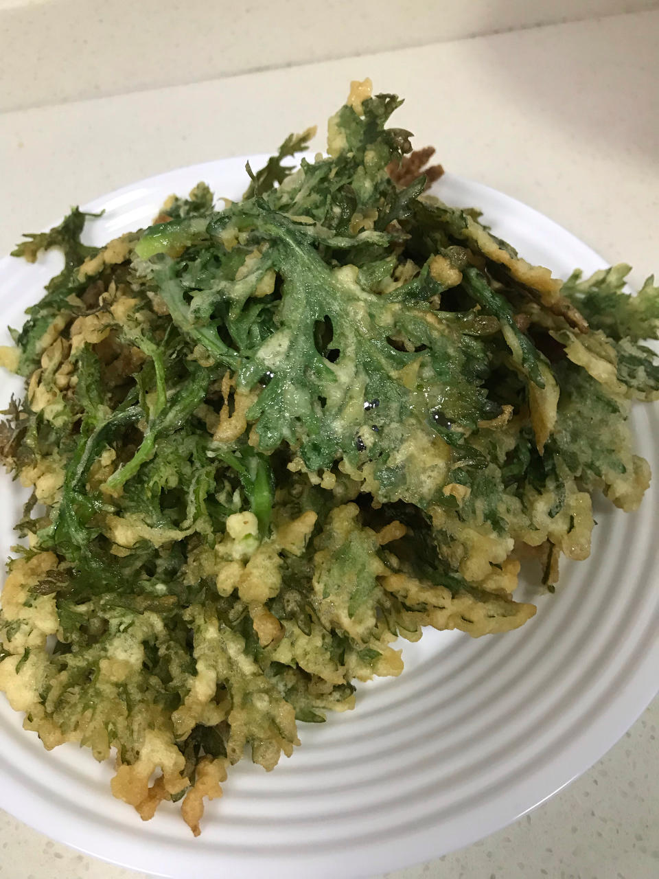 下酒小菜—油炸茼蒿叶