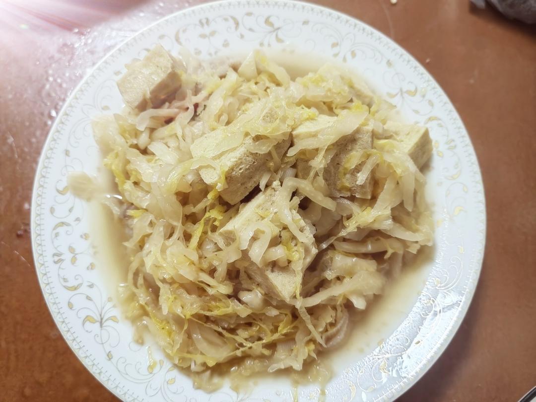 酸菜炒肉&炖冻豆腐