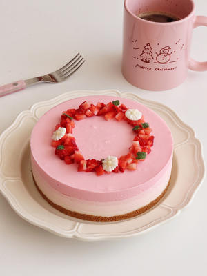 免烤少女心甜品🍓粉嫩草莓渐变慕斯蛋糕💗的做法 步骤13