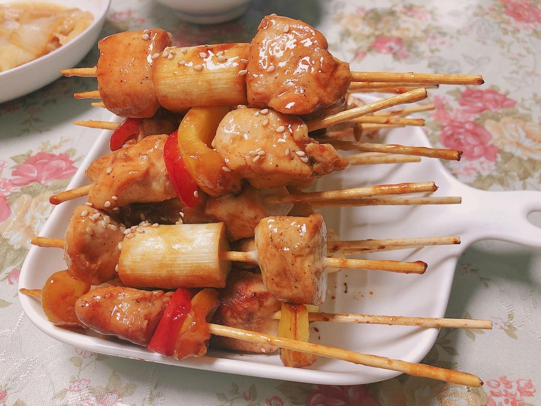 照烧鸡葱串！【平底锅】日式烧鸟