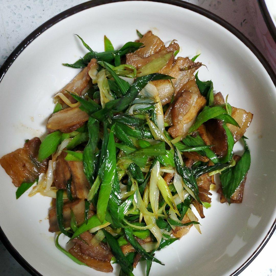 蒜苗炒肉片