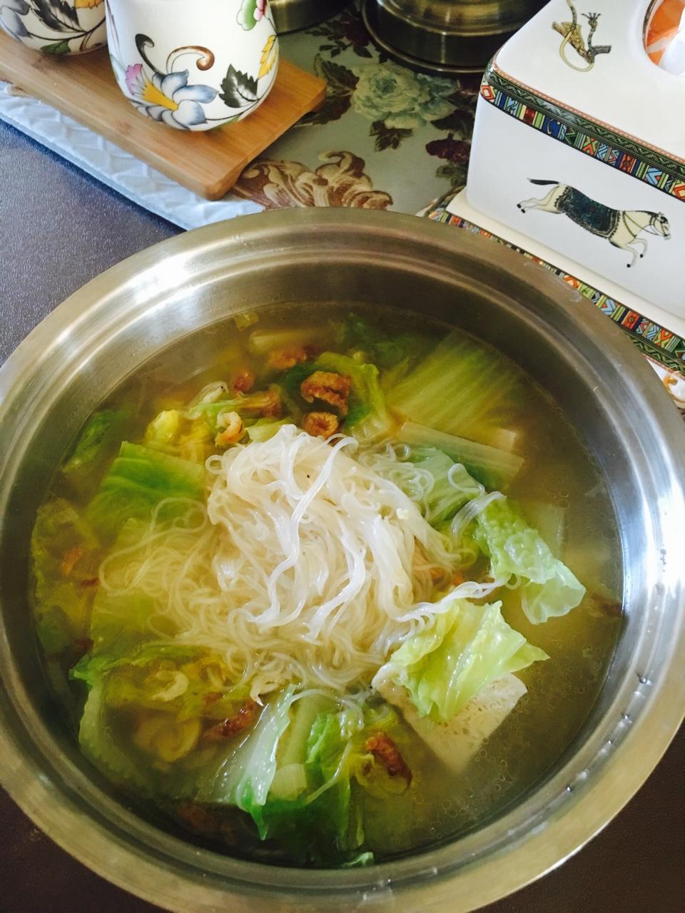 白菜肉末粉丝煲