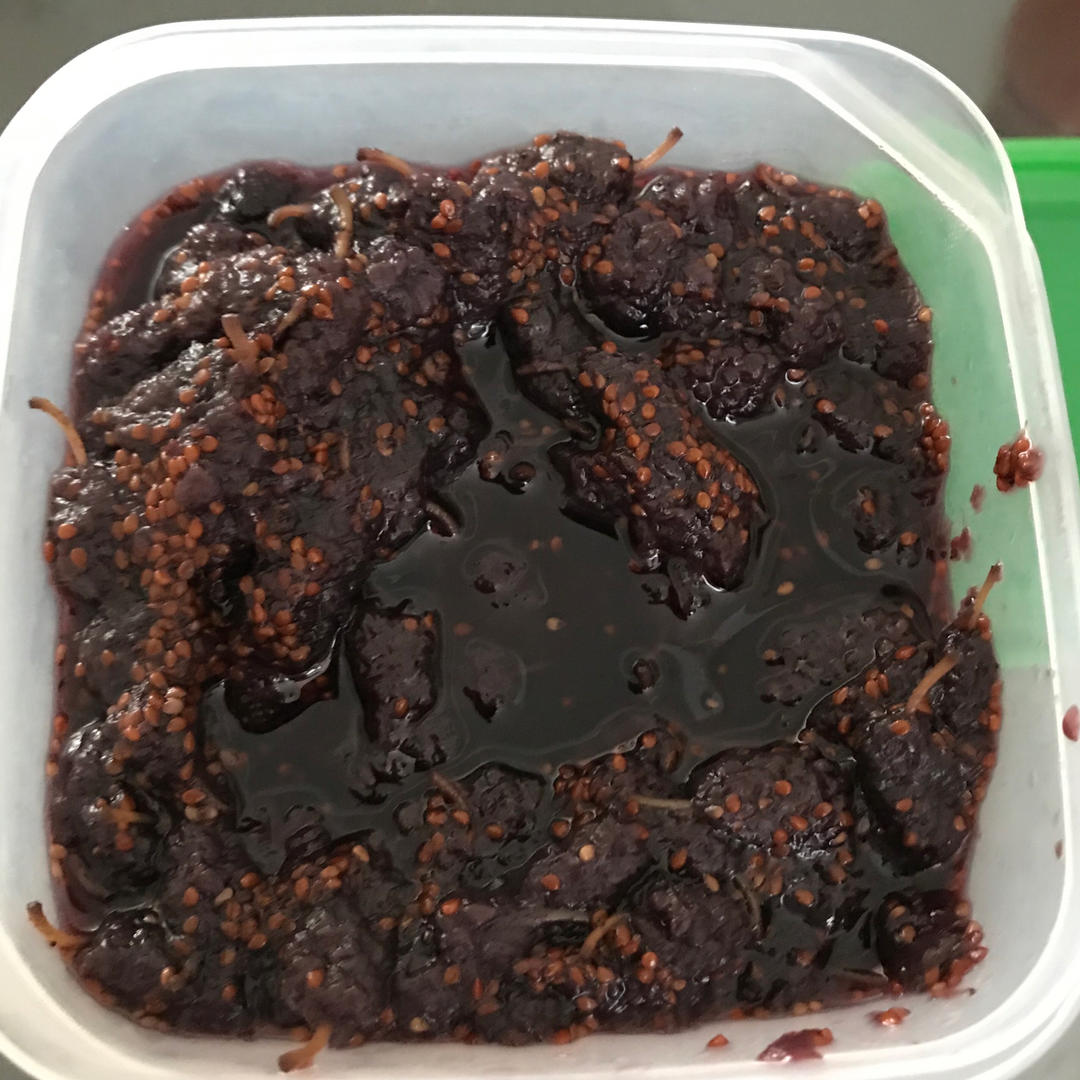 自制放心纯手工天然野生桑葚酱，
