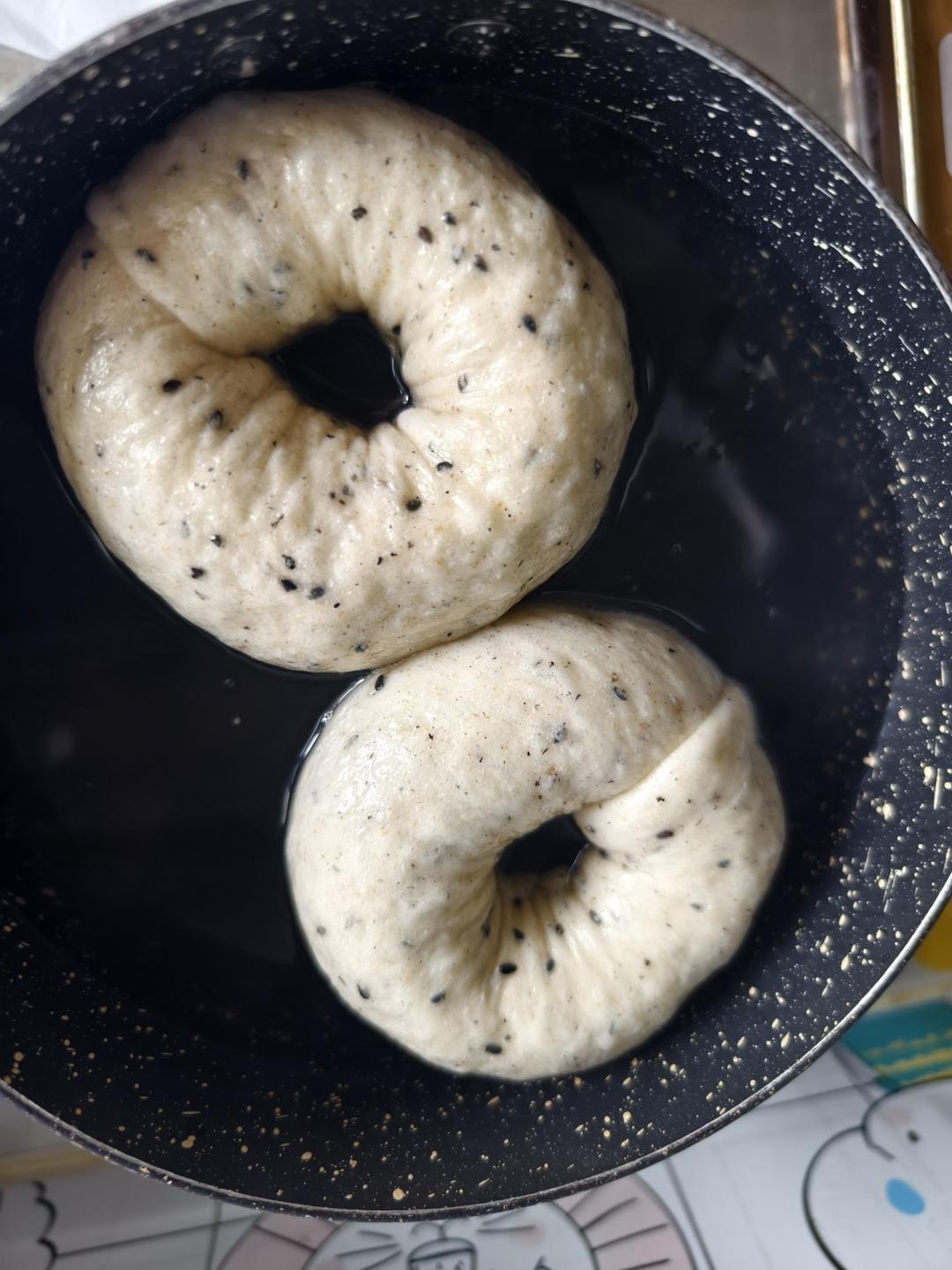 双重黑芝麻贝果🥯低油低糖巨好吃㊙️详细教程