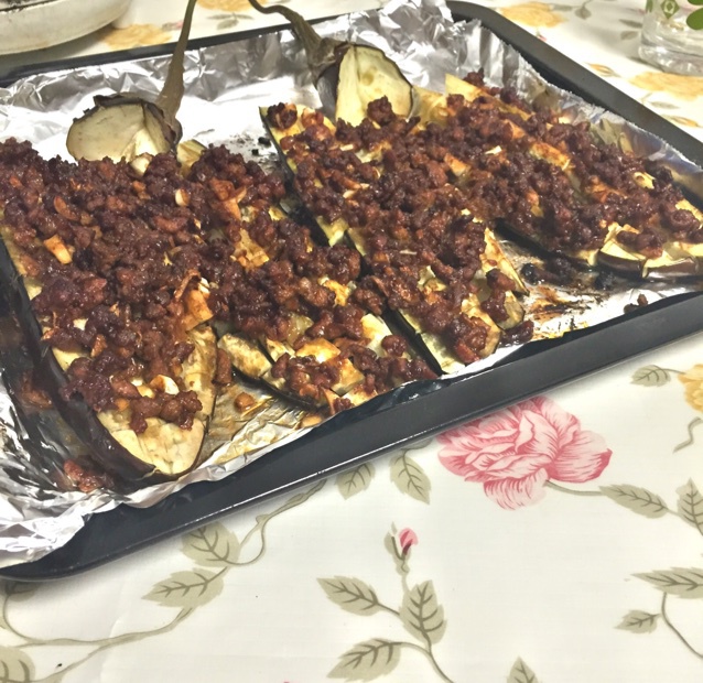 蒜香肉末烤茄子