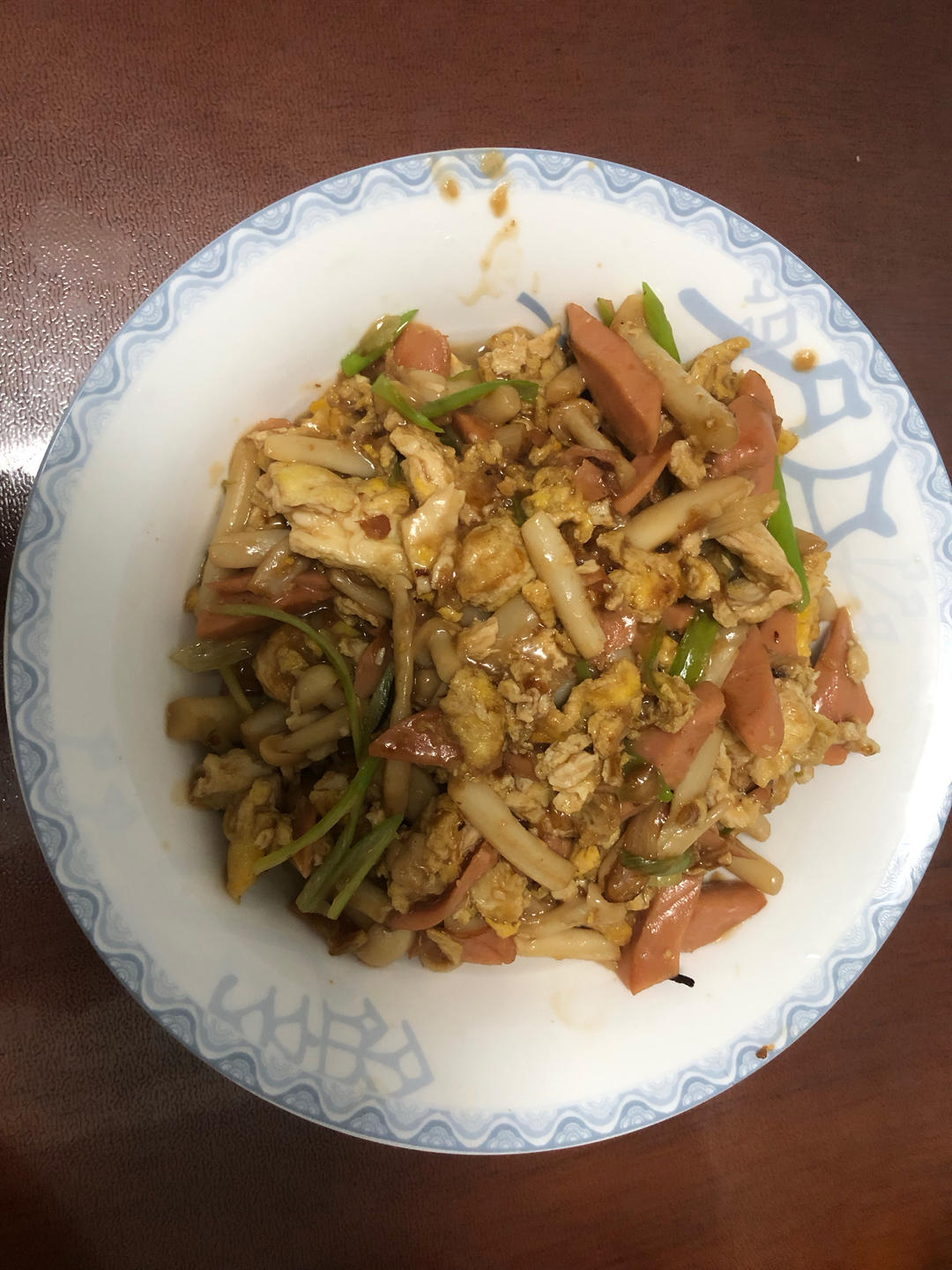 海鲜菇火腿炒蛋