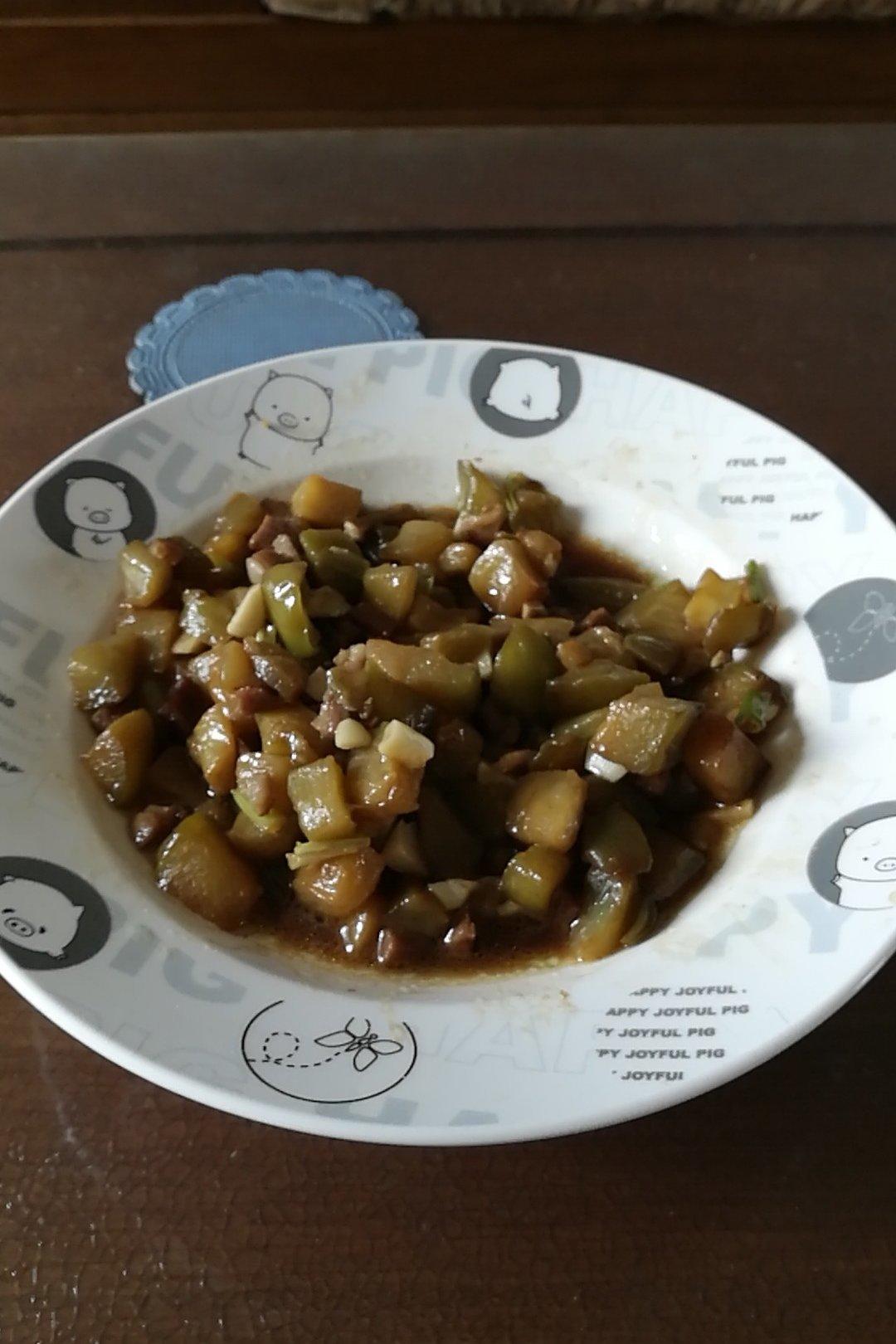 茄子肉丁打卤面