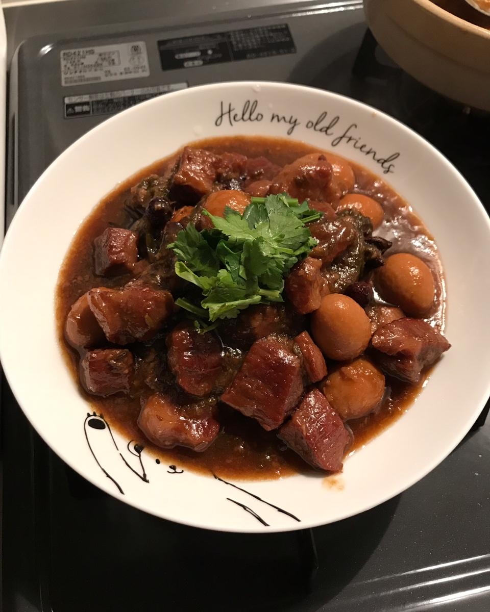 不放油的红烧肉+鹌鹑蛋