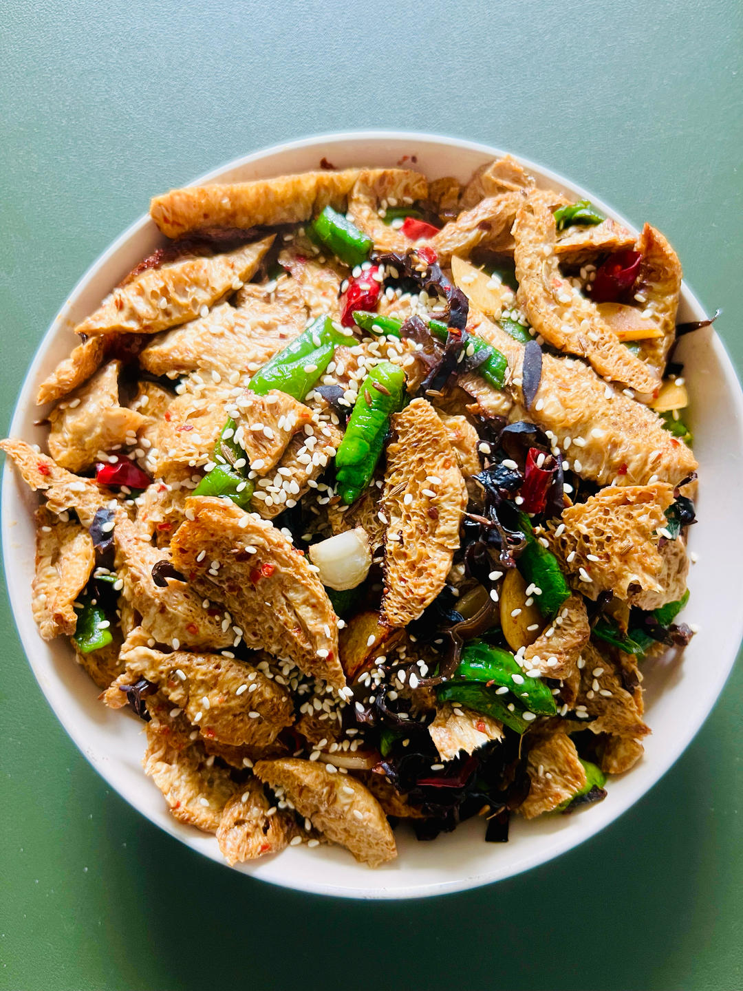 香辣孜然炒面筋