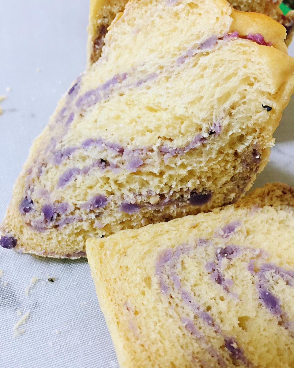 大理石纹紫薯吐司(中种法)～小美版