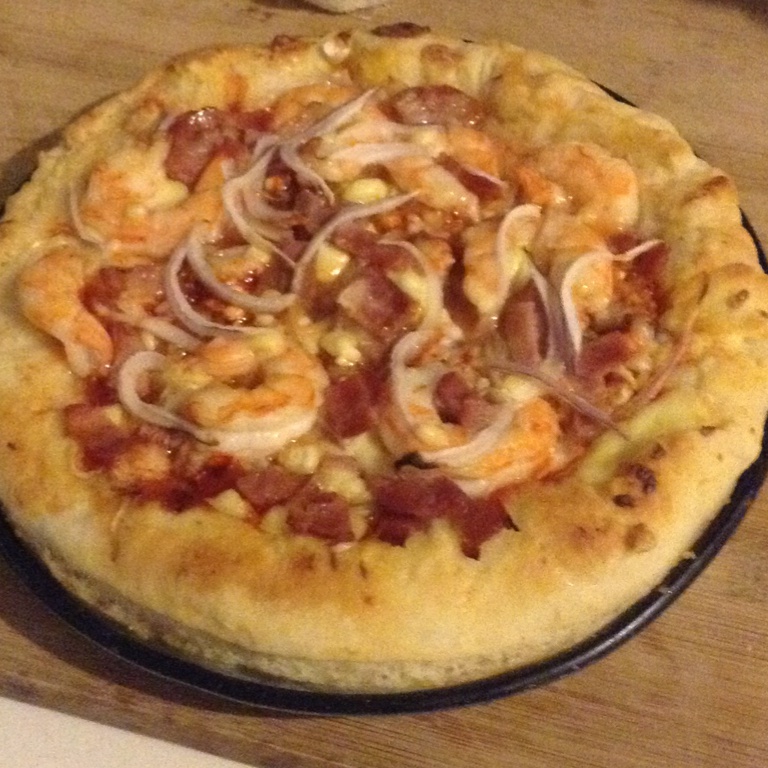 鲜虾培根薄披萨—海氏烤箱定制