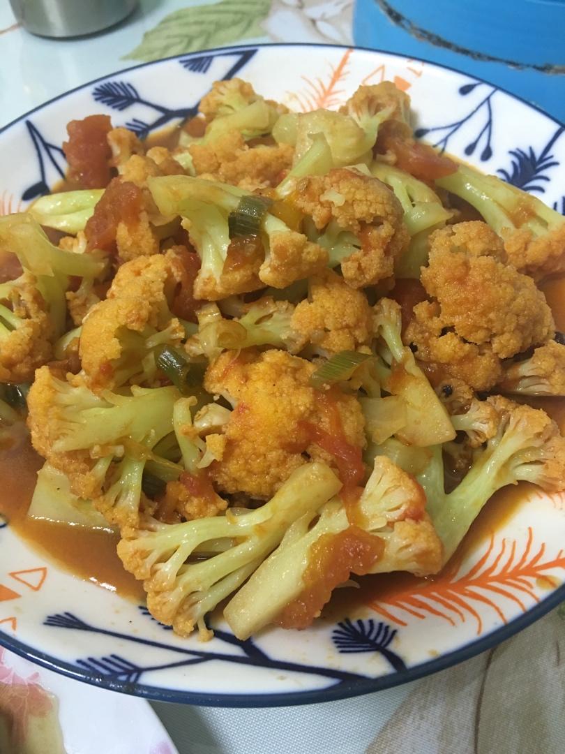 好吃到舔盘子的茄汁菜花‼️汤汁都不能放过啊