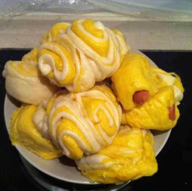 南瓜双色花卷馒头