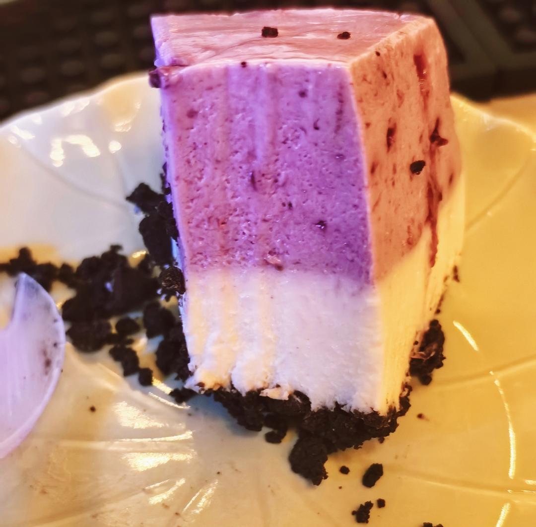 渐变蓝莓冻芝士蛋糕（免烤）