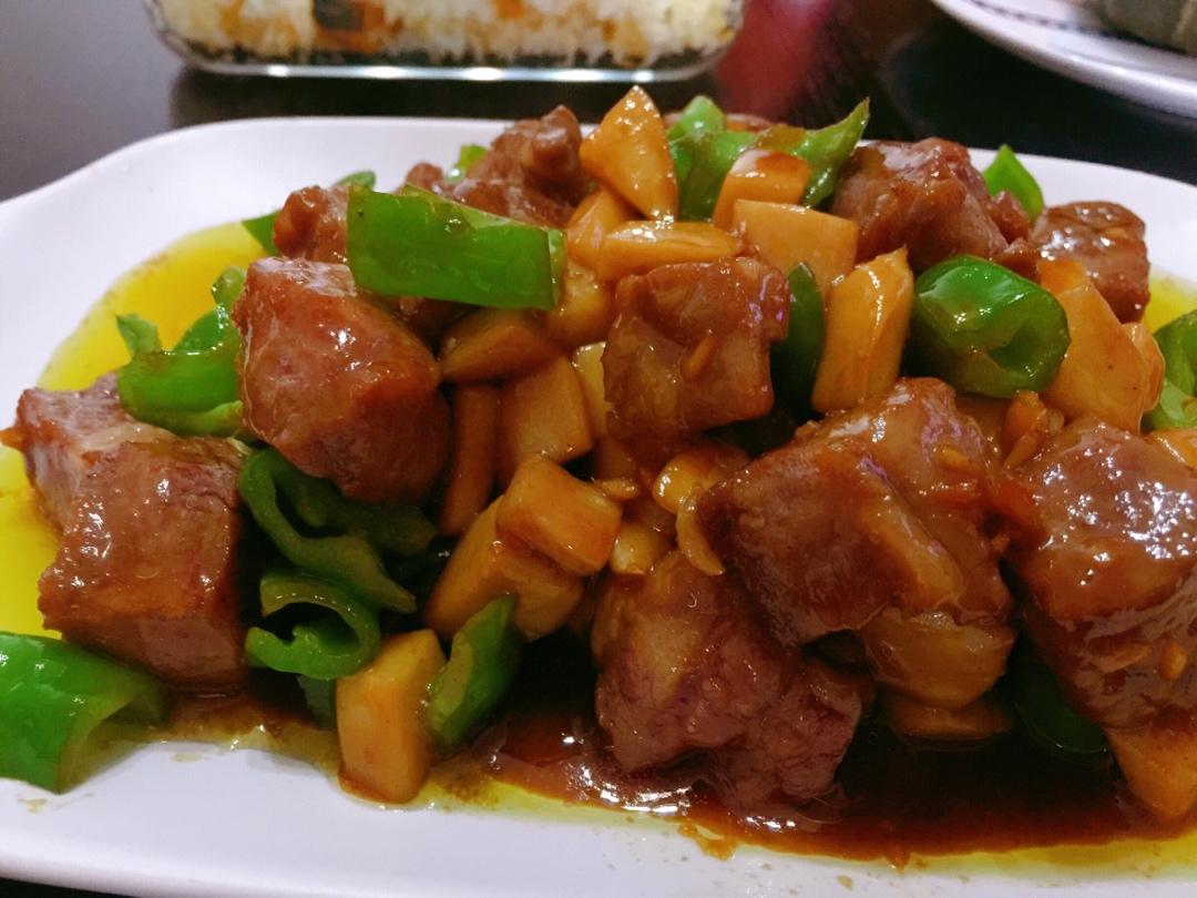 家常菜~杏鲍菇烧牛肉粒