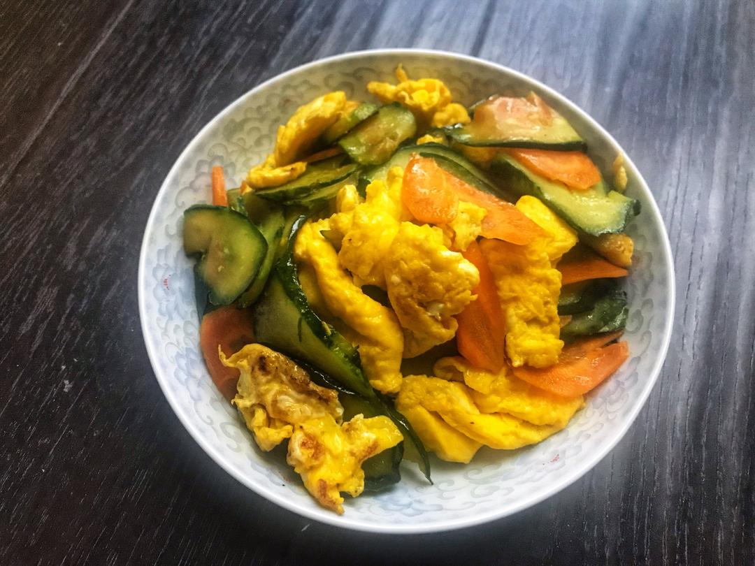 黄瓜炒鸡蛋-粤式家常菜的做法