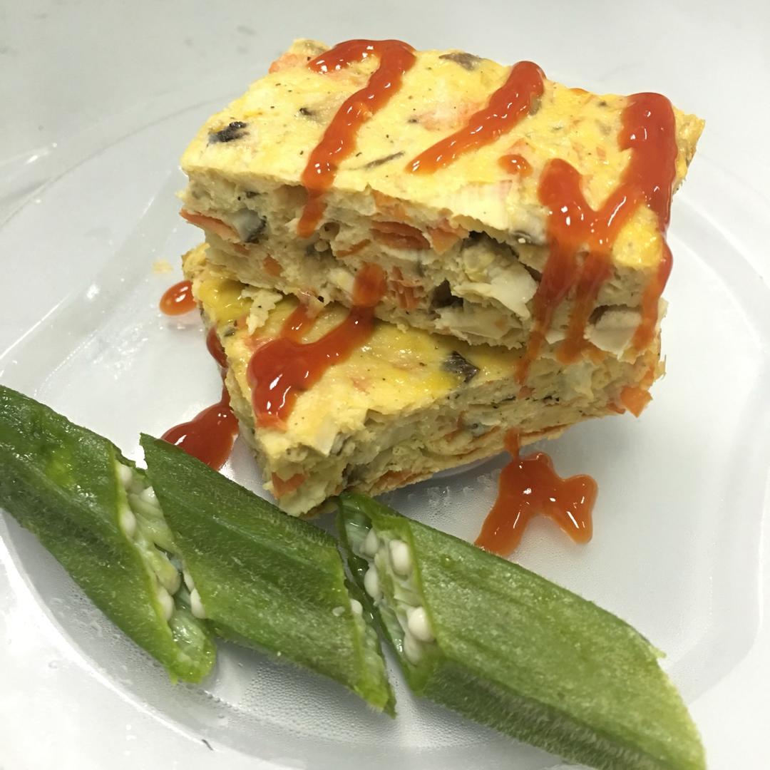 蔬菜鸡胸肉饼—减脂餐