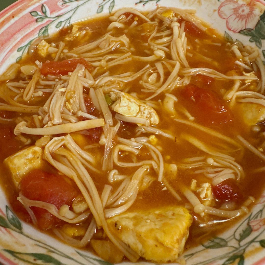 减脂餐—番茄金针菇焖豆腐