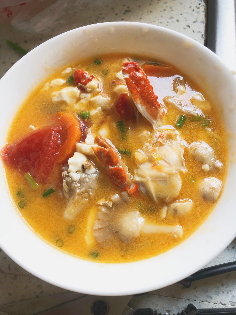 清爽番茄豆腐螃蟹汤