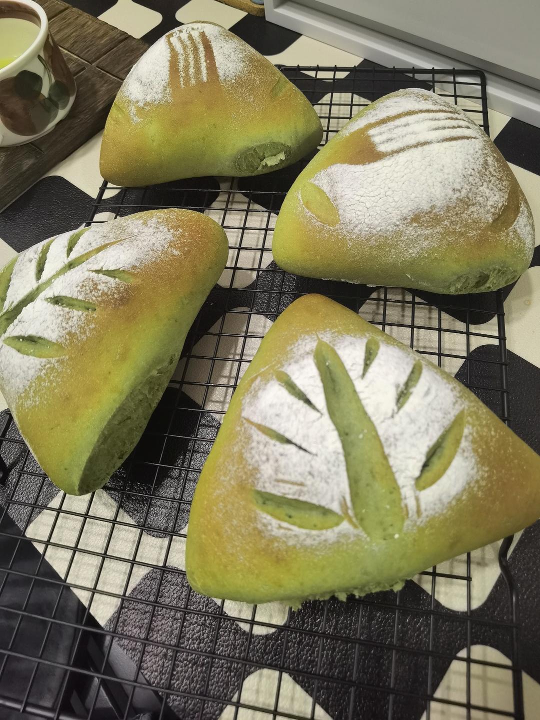 抹茶芋泥麻薯软欧包🍃夏日小清新