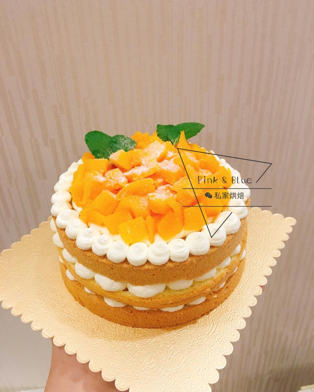 【零失败】不会裱花没关系的水果裸蛋糕 芒果裸蛋糕 完美戚风胚