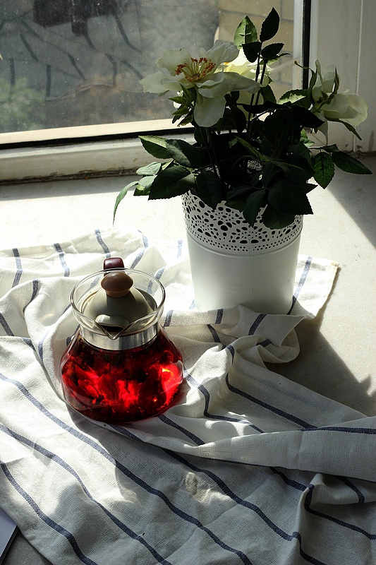 玫瑰茄桃花花茶