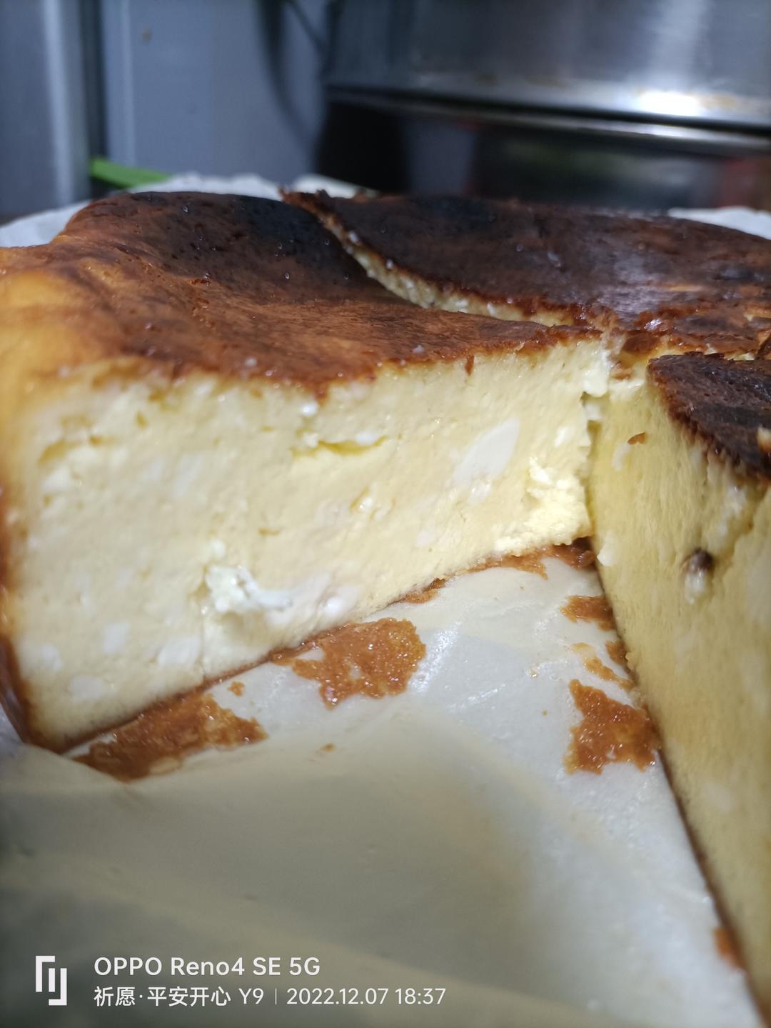 快手的网红basque cheesecake巴斯克焦芝士蛋糕