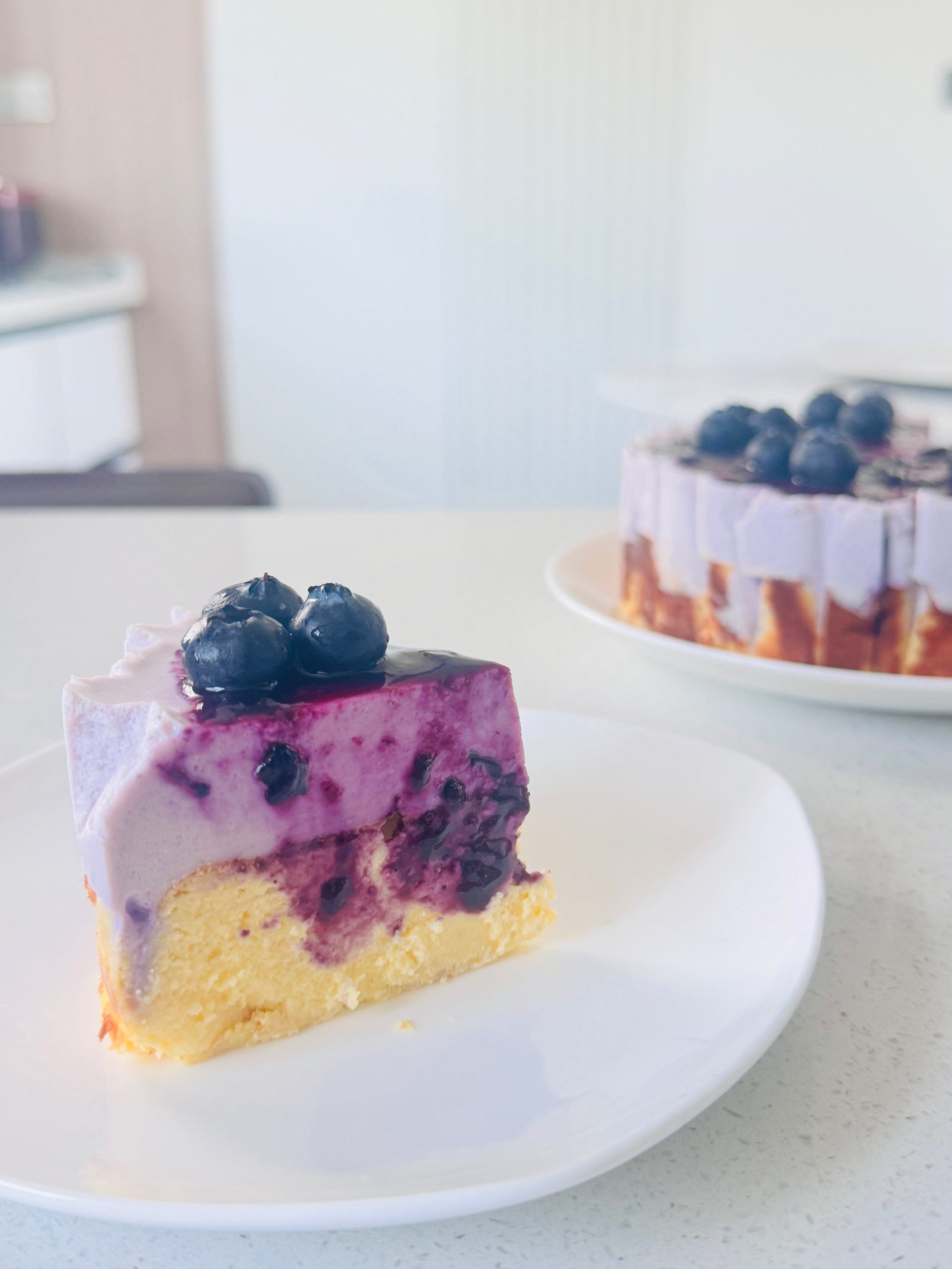 蓝莓酸奶慕斯巴斯克芝士蛋糕！双重享受！