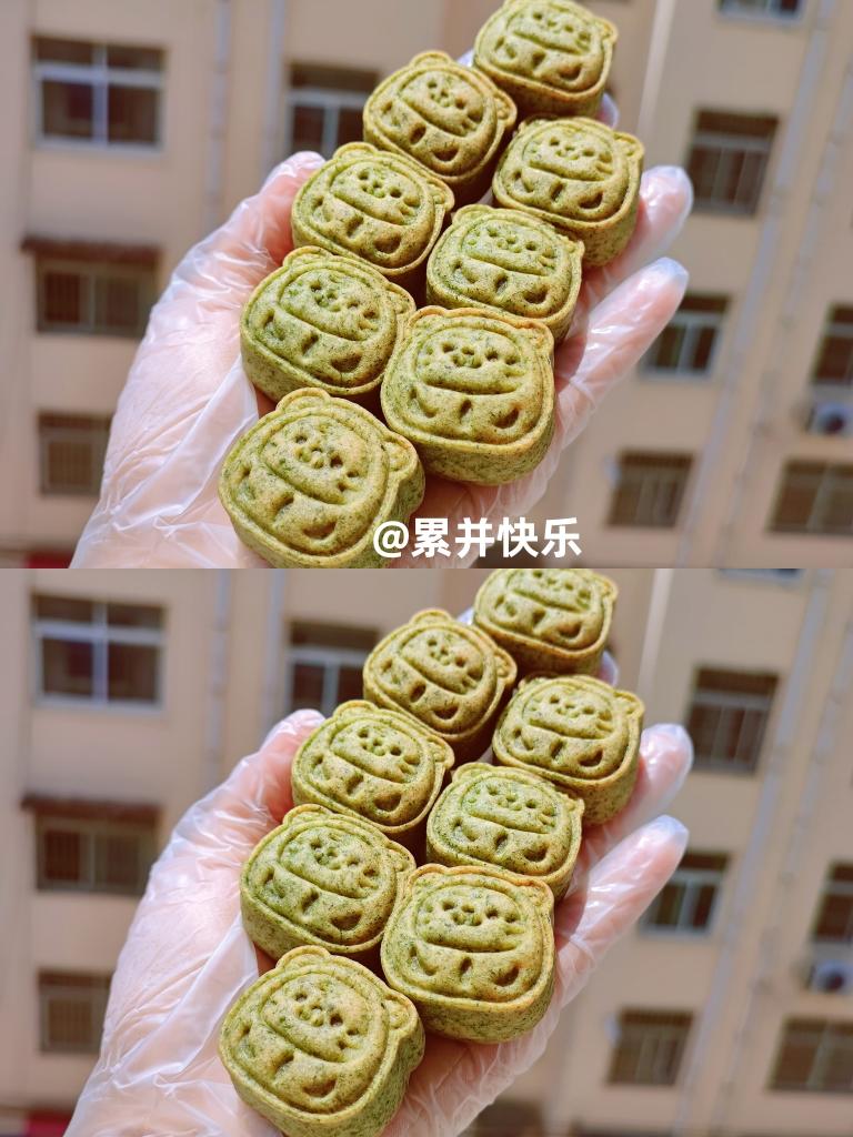 原创丨迷你萌虎小月饼丨海苔肉松金沙蛋黄月饼配方分享的做法