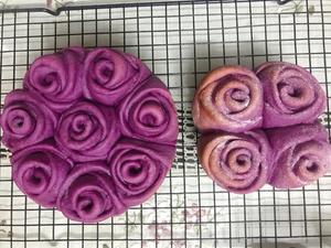 春天里～奶香紫薯玫瑰花面包（一次性发酵）的做法 步骤19