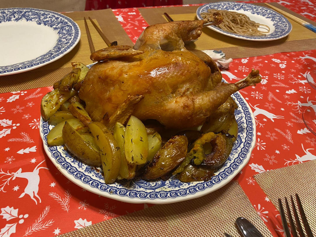 皮脆肉嫩水还多的【圣诞烤鸡】