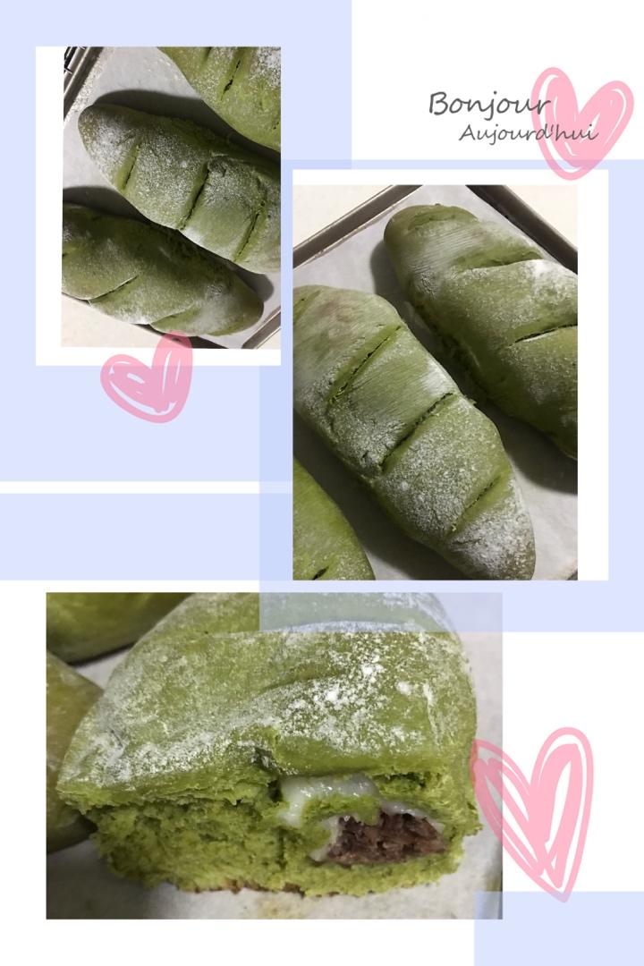 抹茶蜜豆软欧包