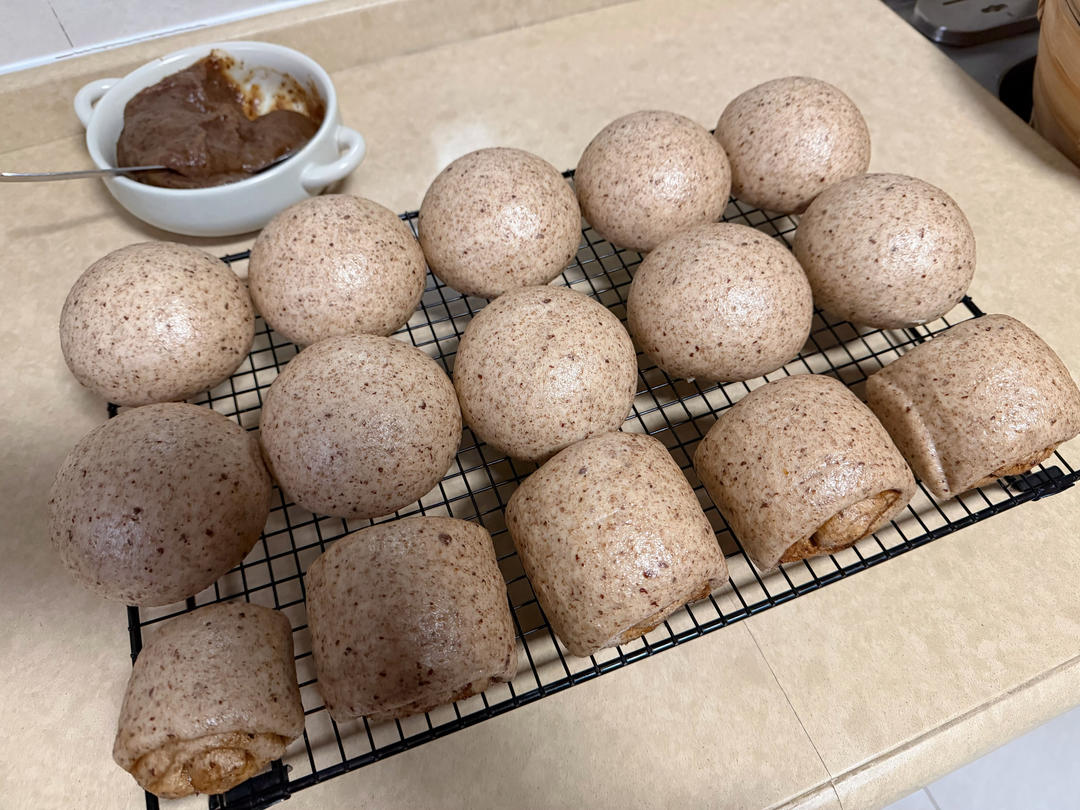 水光肌红枣枣泥馒头～