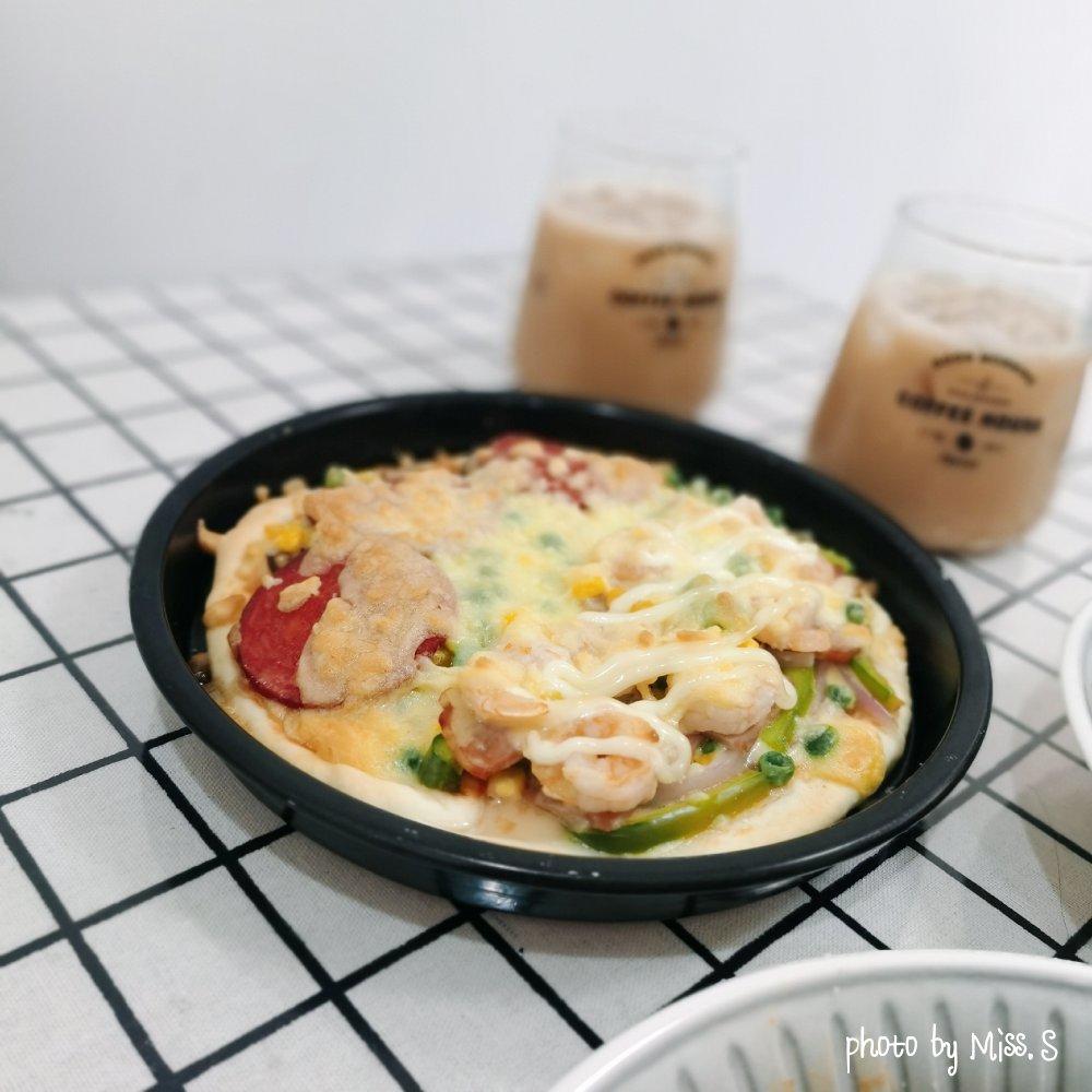 鲜虾🍤培根披萨🍕“内附敲好吃的饼皮做法”