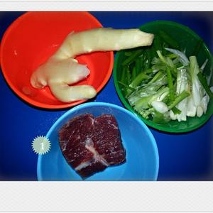 福安菜:嫩姜葱爆炒牛肉的做法 步骤1