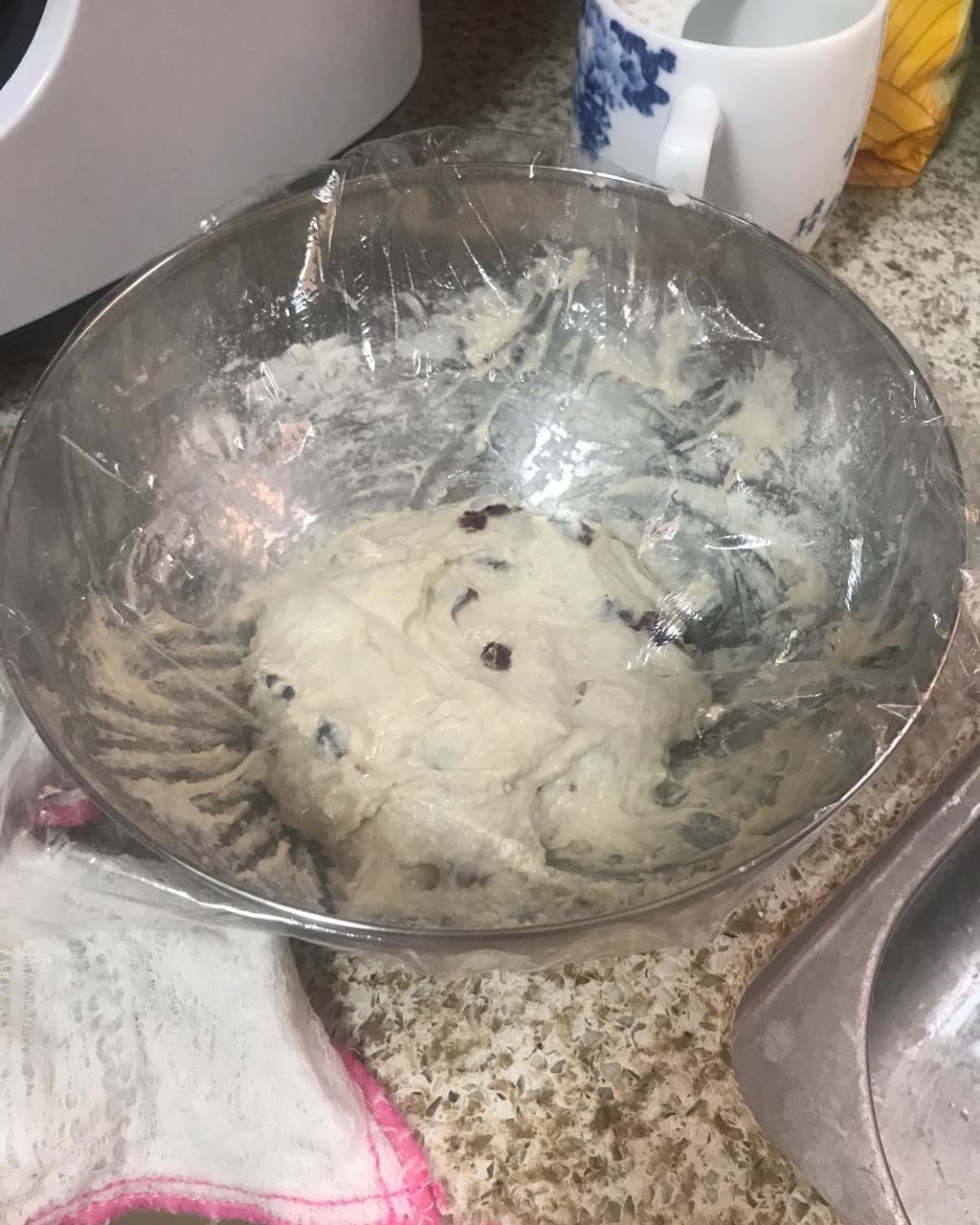 不用揉面，简单易做的——蔓越莓发糕