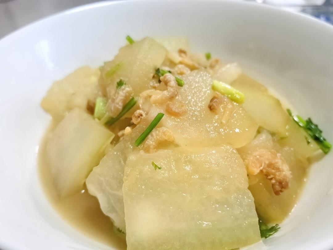 海米烧冬瓜新手菜超级简单好吃